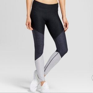 Champion Multi-Blue Grey Color-block Leggings Sz Small Yoga Pilates Gym